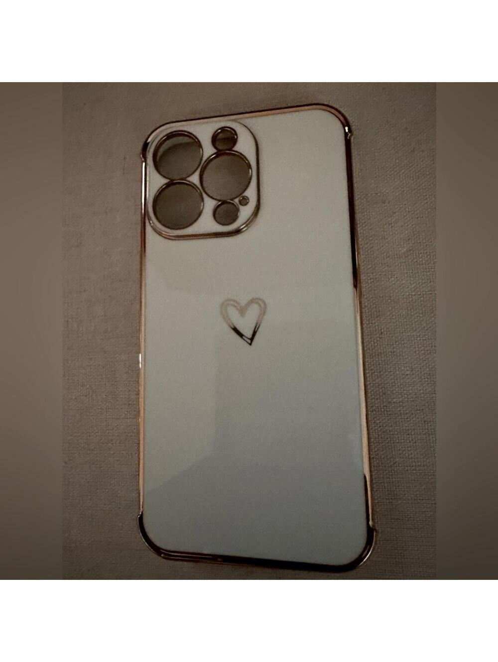 LUTTY white Iphone 13 pro gold electroplate Gold series case